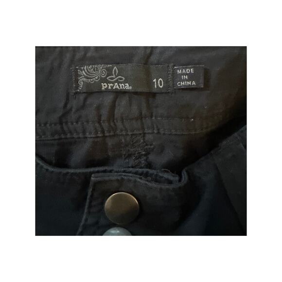 Women 10 PrAna Black Essex Pants Hike Climb Outdoor Travel Camp Organic Cotton - Picture 5 of 5
